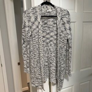 Maurices Black and White Open-Front Cardigan